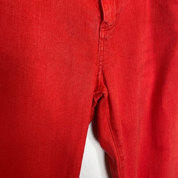 AG The Stevie Ankle Slim Straight Red Denim Jeans 31 Cotton Stretch Premium - Picture 6 of 11